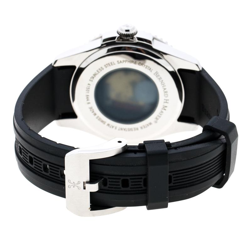  Bernhard H Mayer Montre-bracelet « Force Maximus » en acier inoxydable noir pour hommes 43MM Pour hommes 