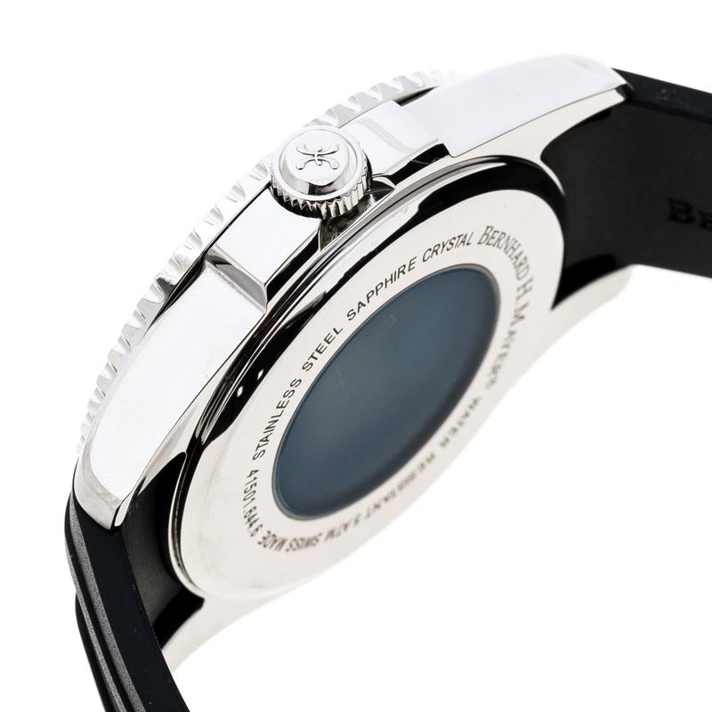 Bernhard H Mayer Montre-bracelet « Force Maximus » en acier inoxydable noir pour hommes 43MM 2