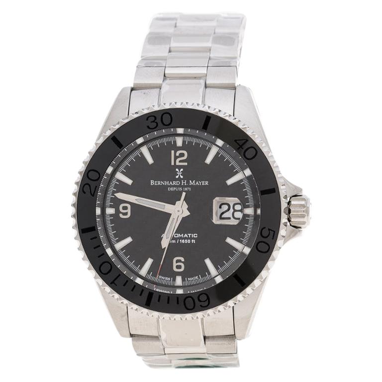 Bernhard H. Mayer Black Stainless Steel Limited Edition Men's Wristwatch 45 mm