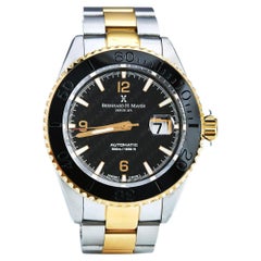 Bernhard H Mayer Montre-bracelet pour hommes Nauticus Royale II en acier inoxydable noir 45 mm