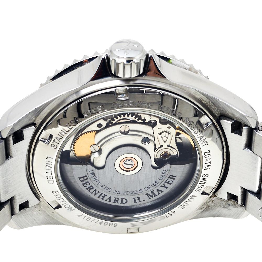 Bernhard H. Mayer Black Stainless Steel Nauticus Women's Wristwatch 37 mm In Good Condition In Dubai, Al Qouz 2