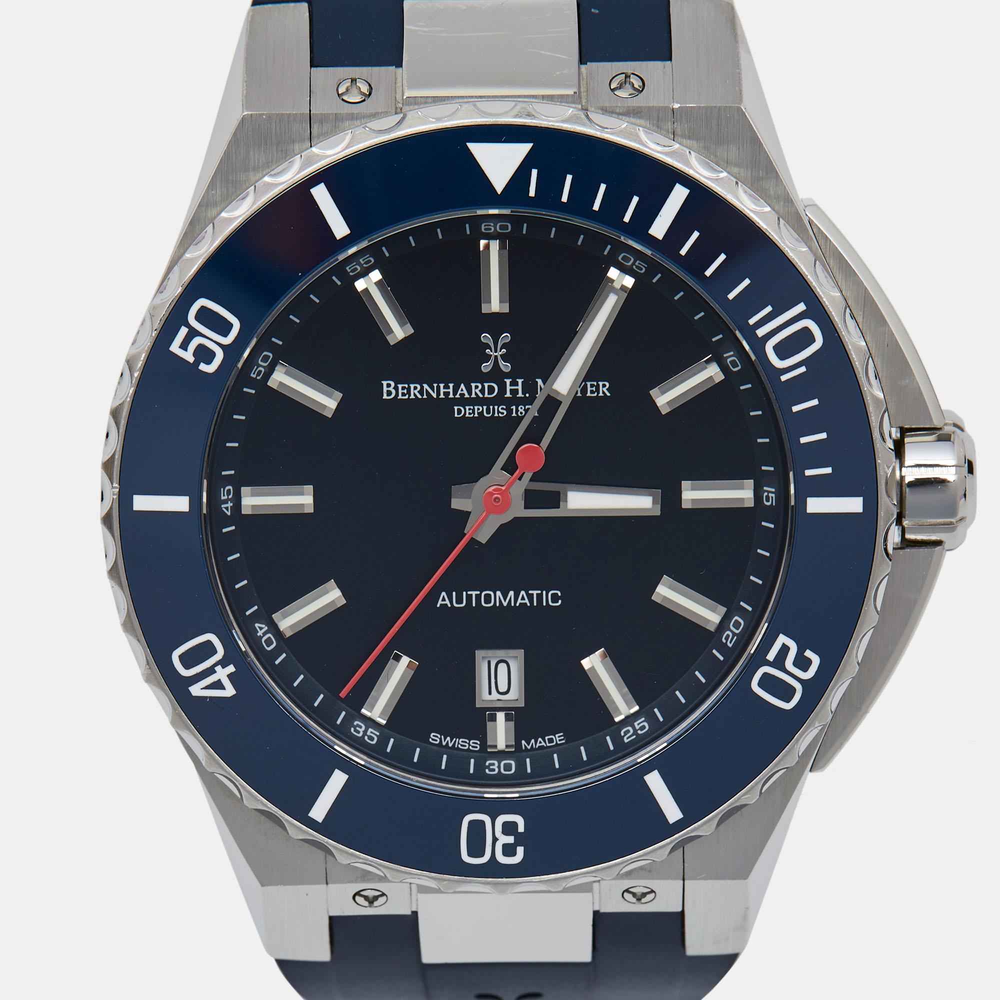 Men's Bernhard H. Mayer Blue Ceramic Rubber Limited Edition PowerMaster Wristwatch 44 