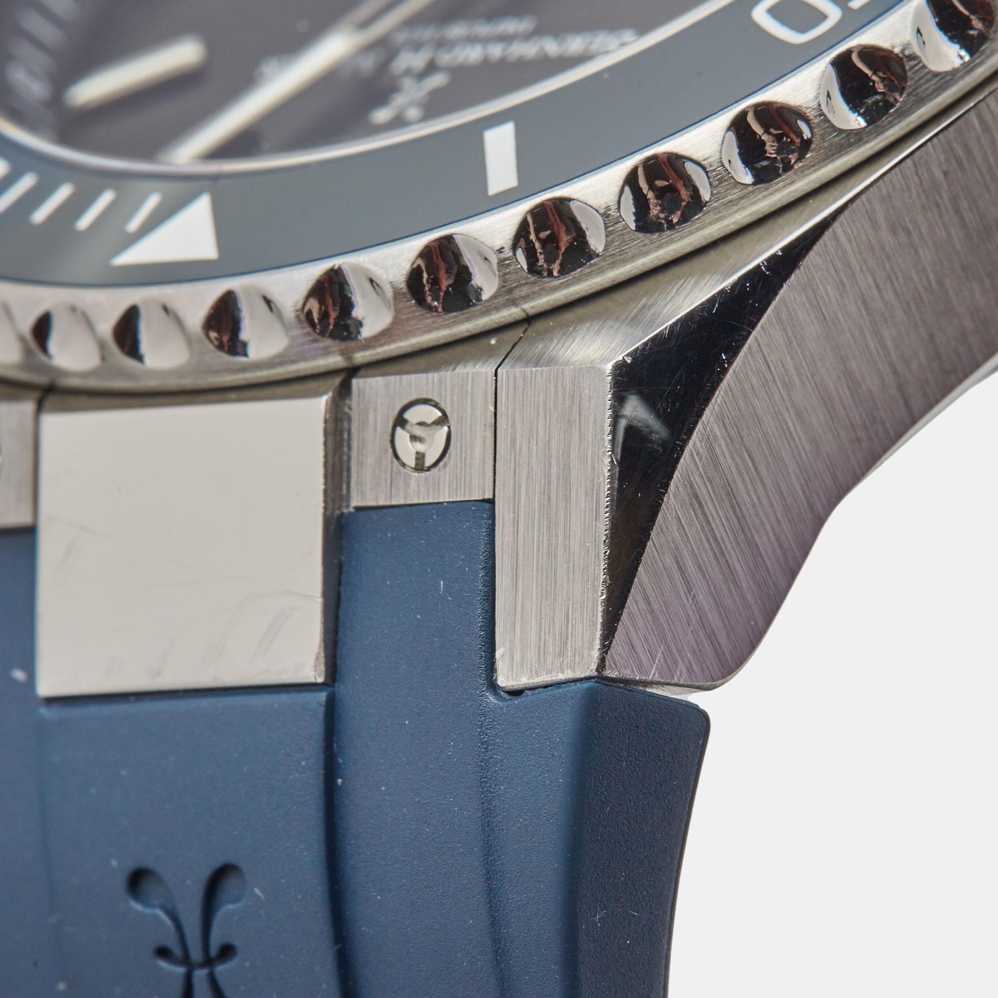 Bernhard H. Mayer Blaue PowerMaster-Armbanduhr aus Keramik Gummi Limitierte Auflage 44  5