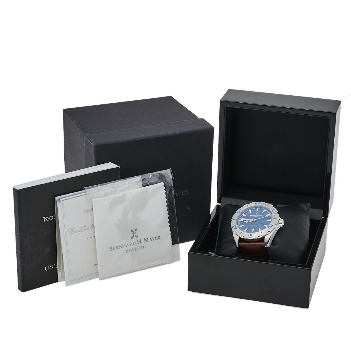 Bernhard H. Mayer Blue Limited Edition Ballad BH05/CWR Men's Wristwatch 44 mm 1