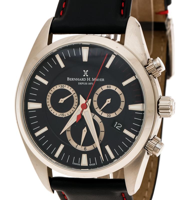 Contemporary Bernhard H Mayer Blue Stainless Steel Ascent Chronograph Men's Wristwatch 44 mm