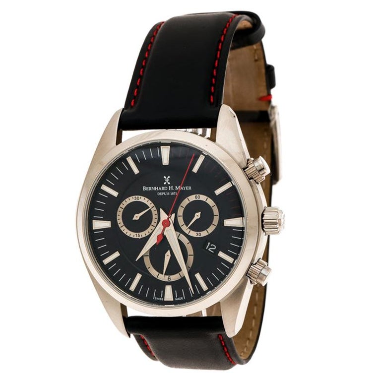 Bernhard H Mayer Blue Stainless Steel Ascent Chronograph Men's