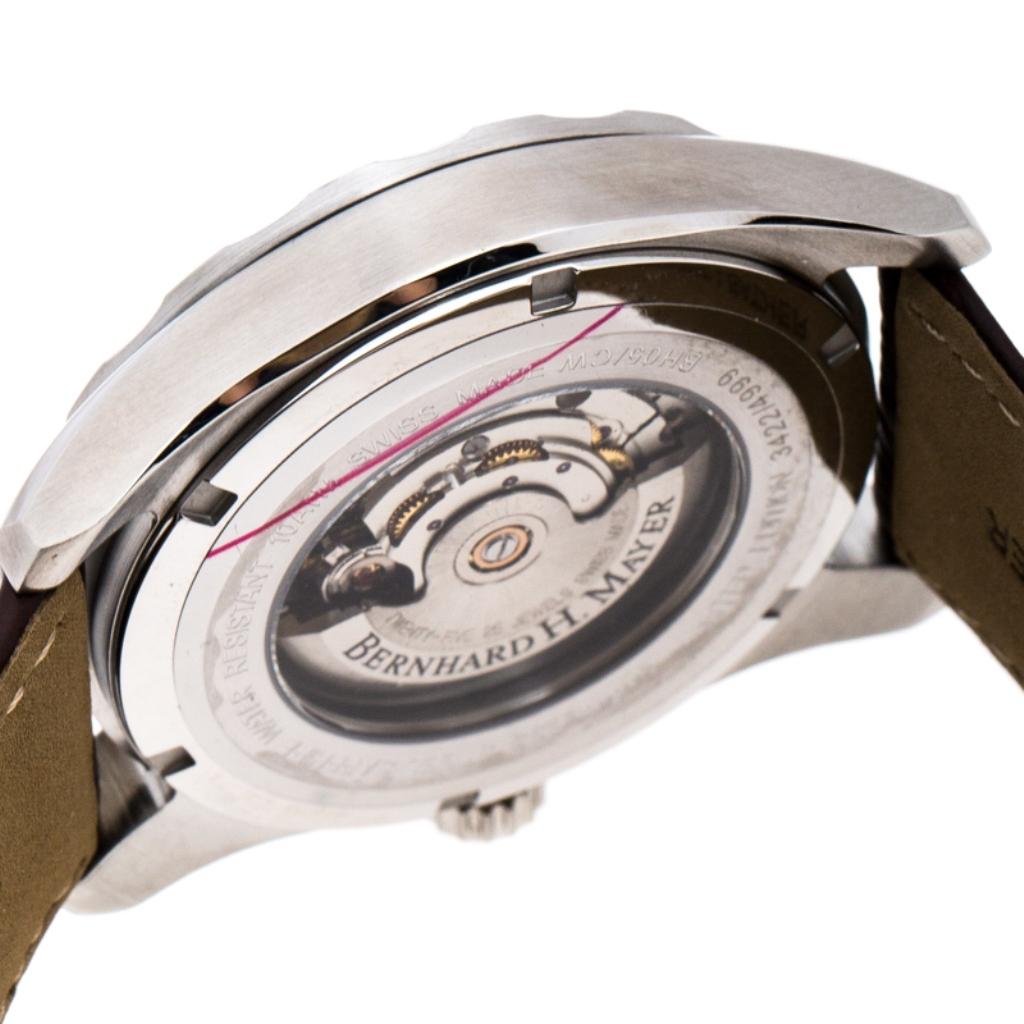 Bernhard H Mayer Blue Stainless Steel Ballad Men's Wristwatch 44 mm In New Condition In Dubai, Al Qouz 2
