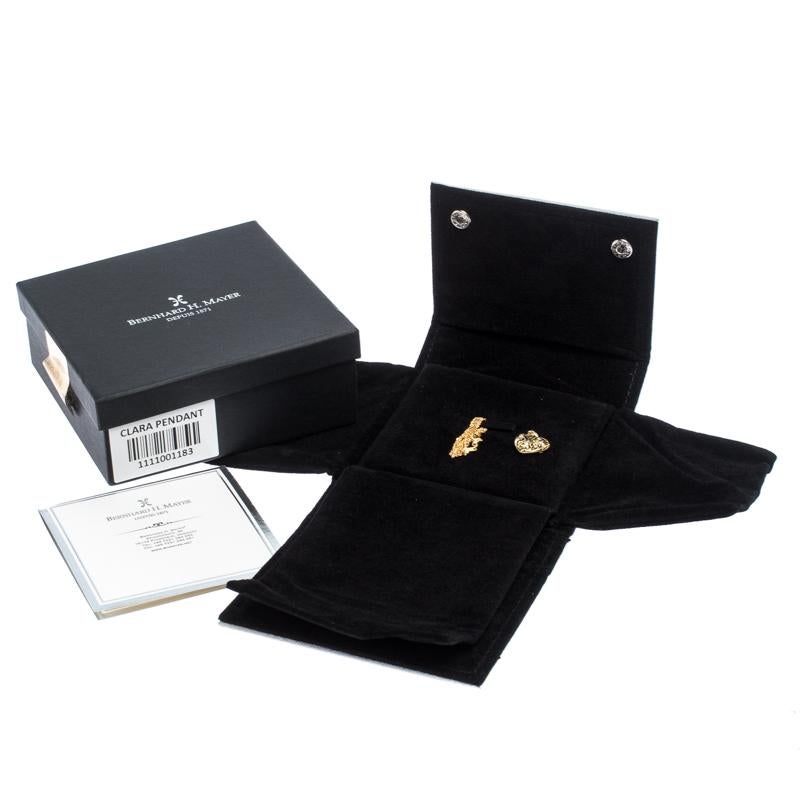 Bernhard H. Mayer Clara Diamond 18K Yellow Gold Heart Pendant In Excellent Condition In Dubai, Al Qouz 2