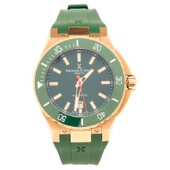 Bernhard H. Mayer Green Ceramic Rose Gold PVD Plated Stainless Steel Rubber Limi