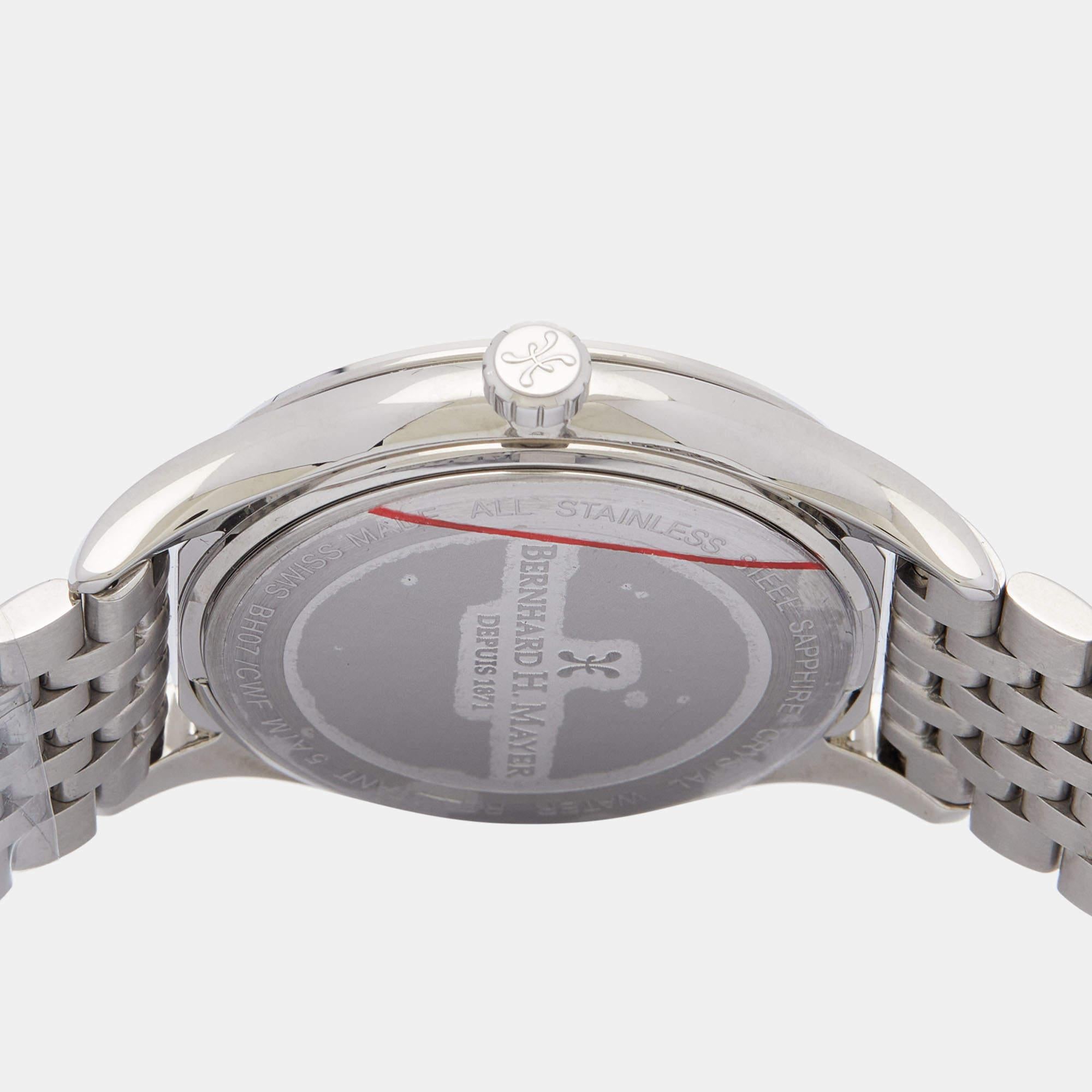 Bernhard H. Mayer Mother of Pearl Diamond Stainless Steel Muses Ladies Women's  In Excellent Condition In Dubai, Al Qouz 2