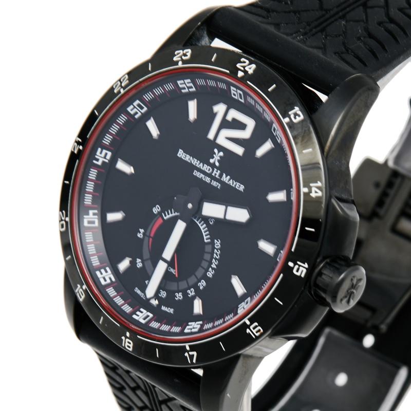 Bernhard H. Mayer Plated Stainless Steel Rubber Drift Glider Men's Wristwatch 44 In Good Condition In Dubai, Al Qouz 2