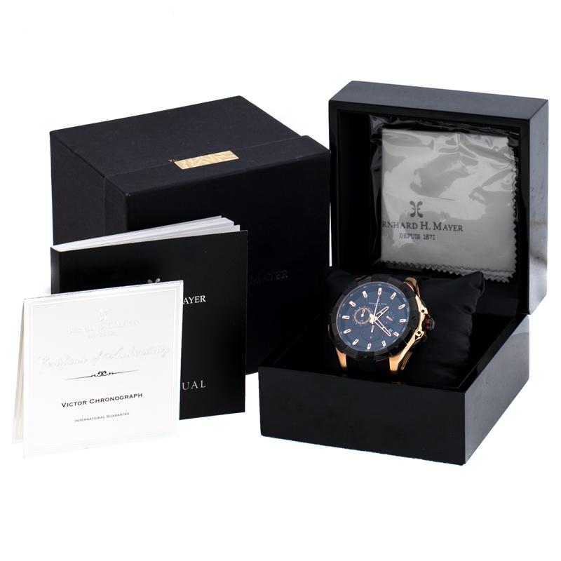 Bernhard H. Mayer Rose Gold Plated Victor Chronograph Men's Wristwatch 50 mm 1