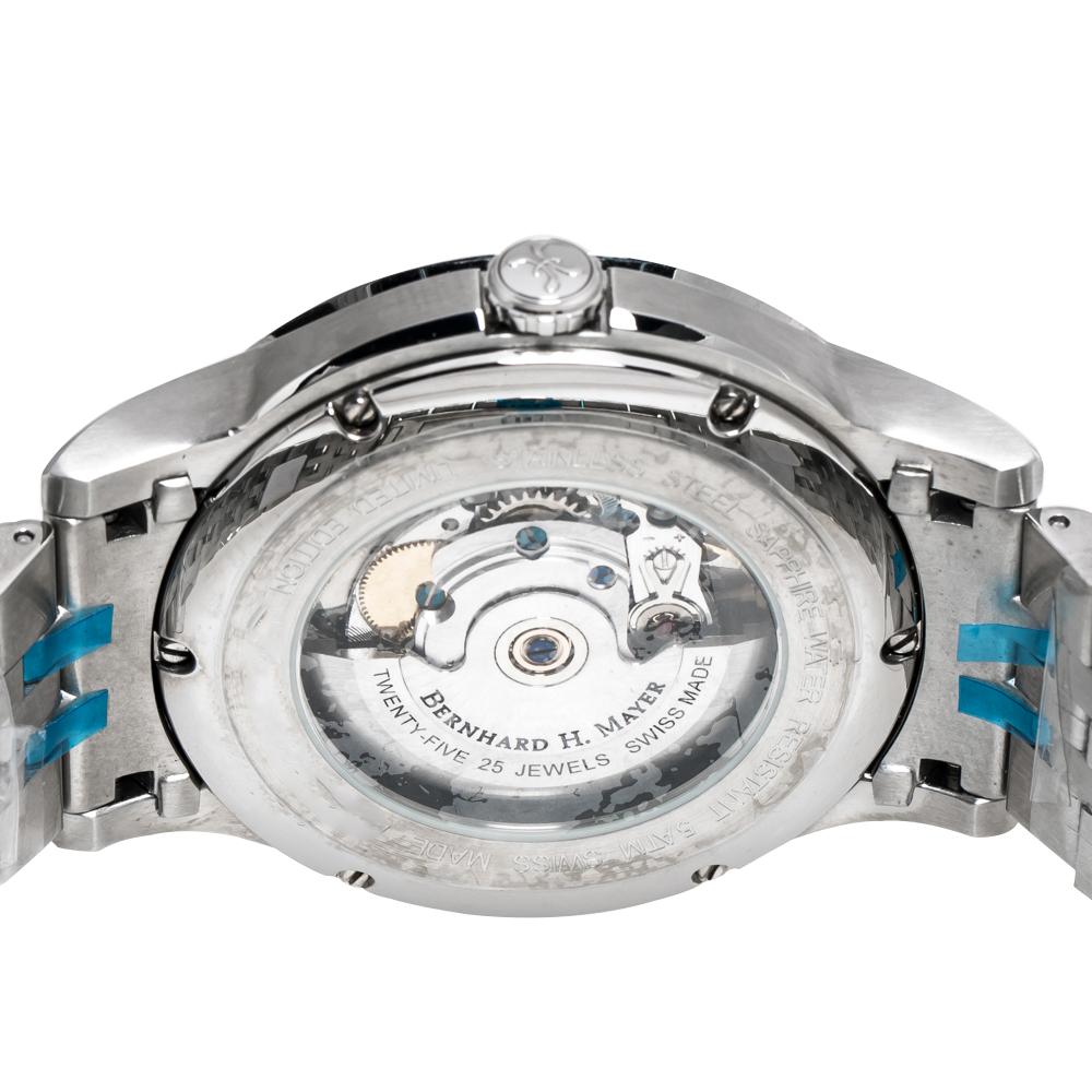 Contemporary Bernhard H Mayer Silver Chronos Limited Edition Men's Wristwatch 42MM