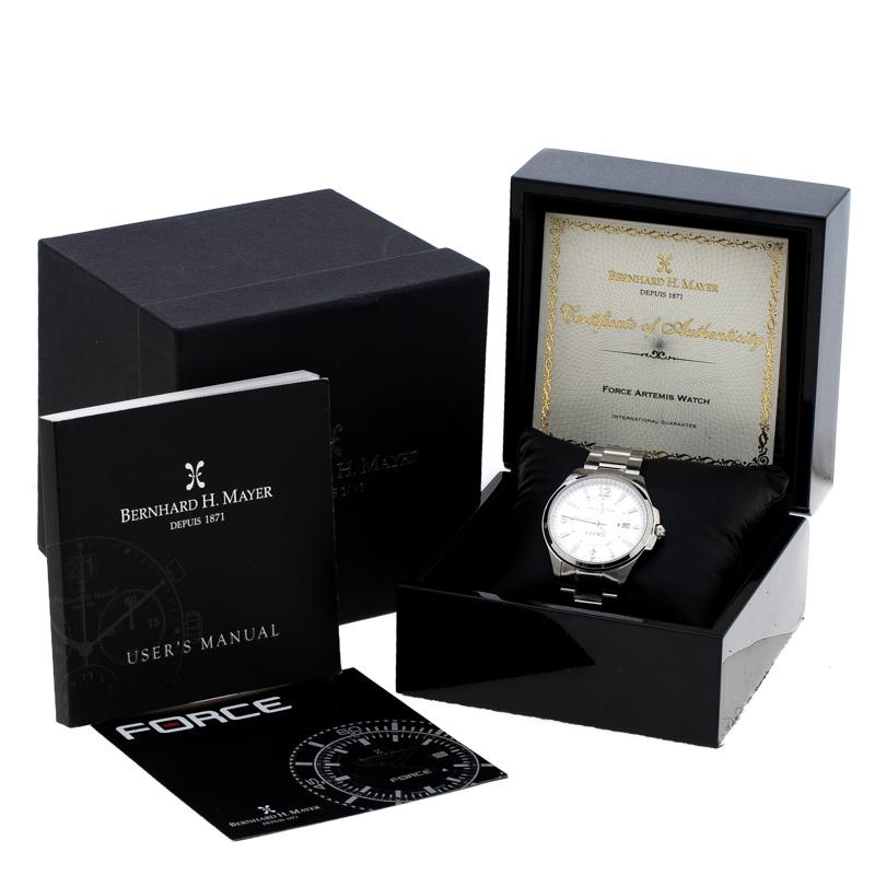 Men's Bernhard H. Mayer Silver White Stainless Steel Force Artemis Women's Wristwatch For Sale