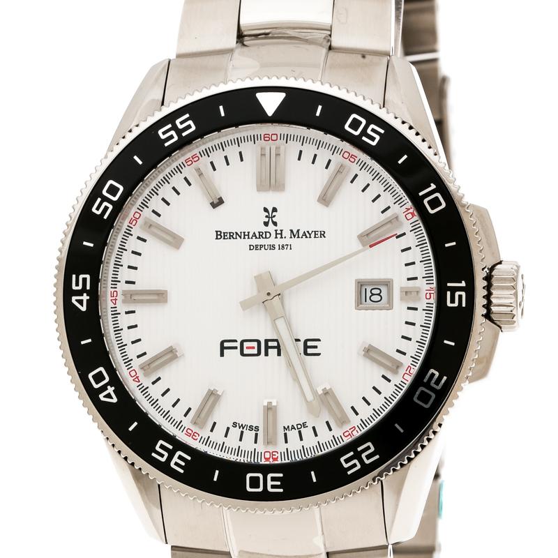 Bernhard H Mayer White Stainless Steel Force Quantum Men s Wristwatch 42 mm