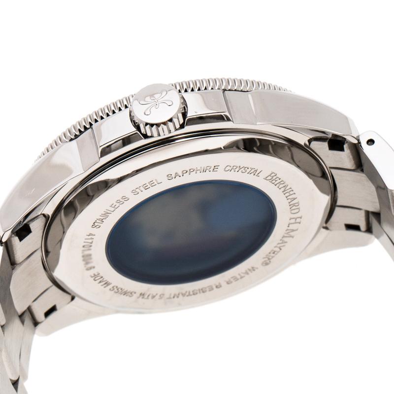 Contemporary Bernhard H. Mayer White Stainless Steel Force Quantum Men's Wristwatch 43 mm
