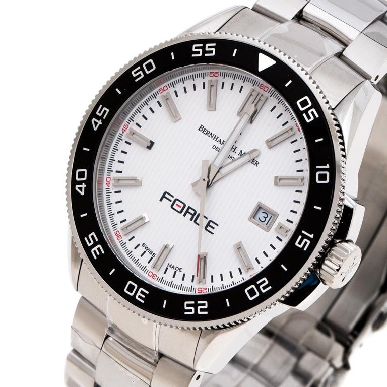 Bernhard H. Mayer White Stainless Steel Force Quantum Men's Wristwatch 43  mm For Sale at 1stDibs | bernhard h mayer force quantum watch, quantum watch  made in, bernhard h. mayer depuis 1871 سعر