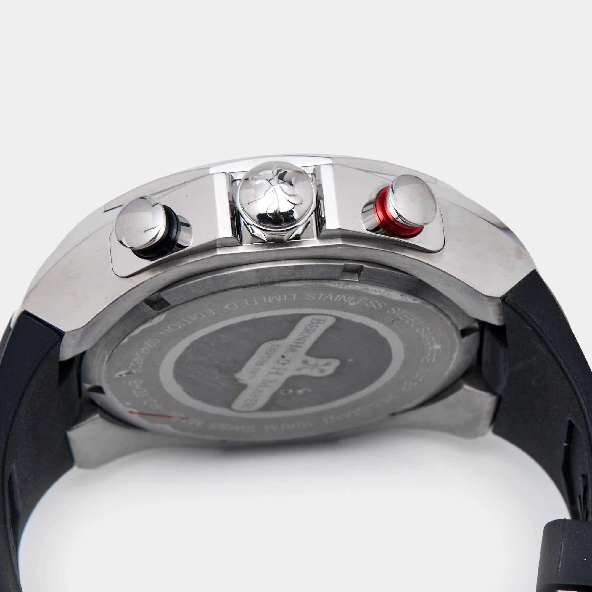 Bernhard H. Mayer White Stainless Steel Limited Edition Striker Victory BH22/CW In Good Condition In Dubai, Al Qouz 2