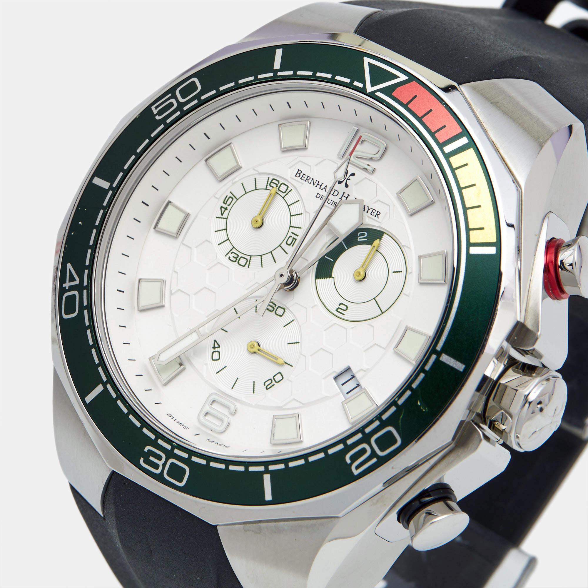 Bernhard H. Mayer White Stainless Steel Limited Edition Striker Victory BH22/CW 2