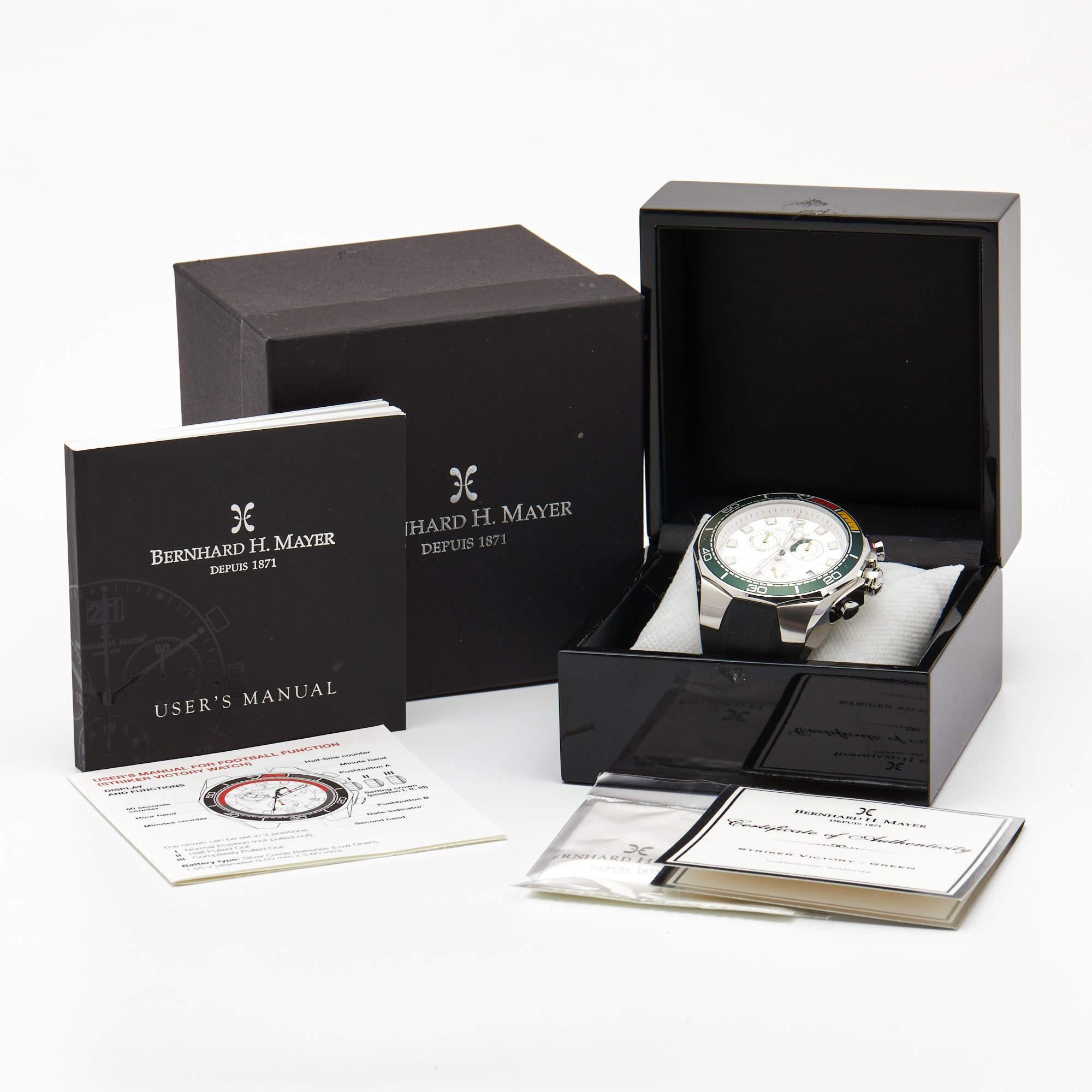 Bernhard H. Mayer White Stainless Steel Limited Edition Striker Victory BH22/CW 3