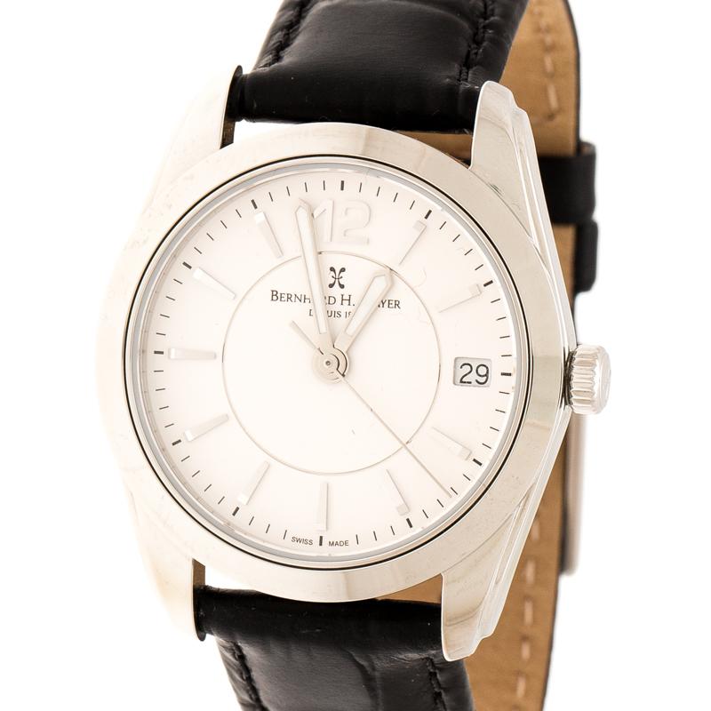 Contemporary Bernhard H. Mayer White Stainless Steel Stella Women's Wristwatch 34 mm