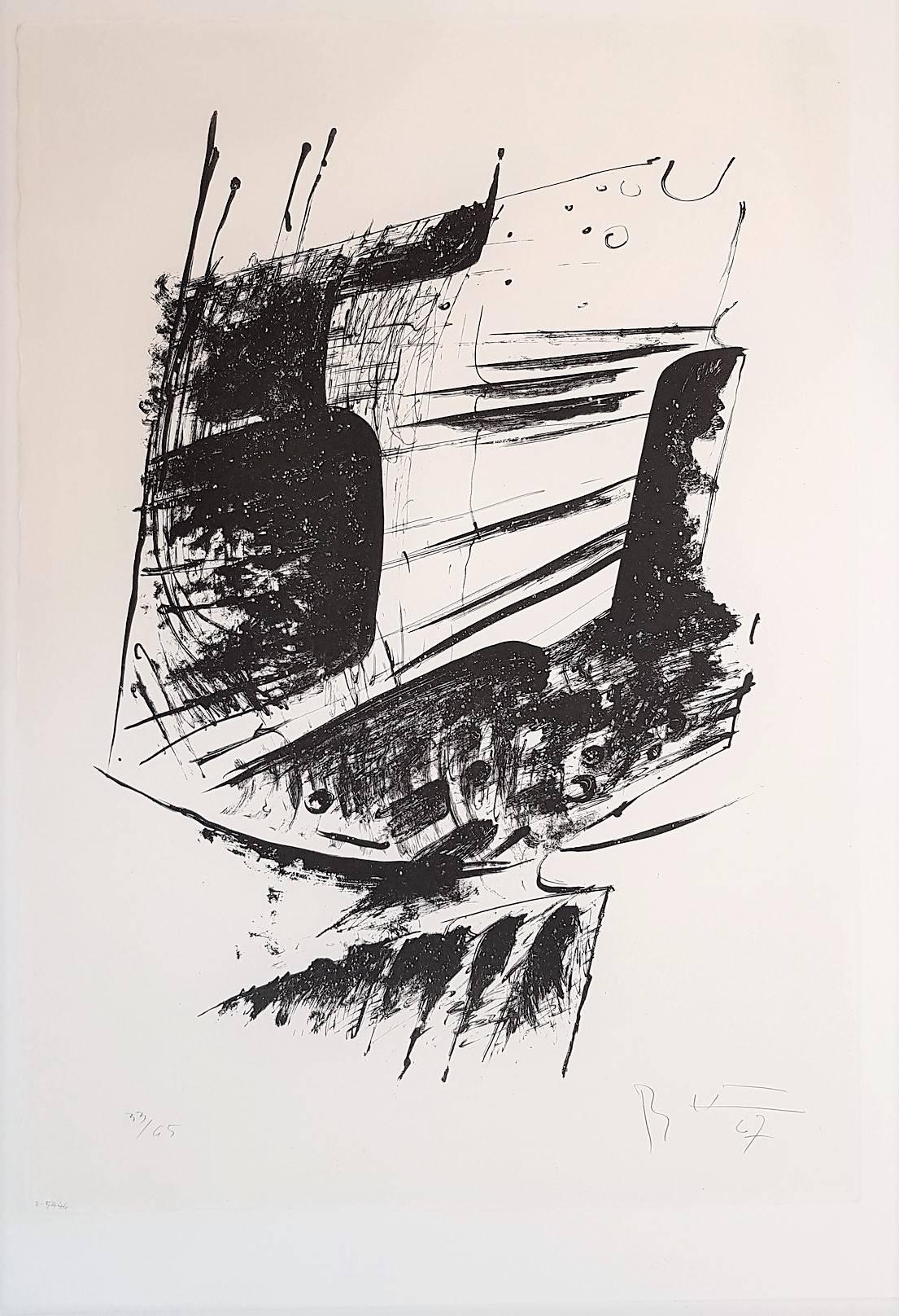 Bernhard Heiliger Abstract Print – Gestische Abstraktion – ohne Titel