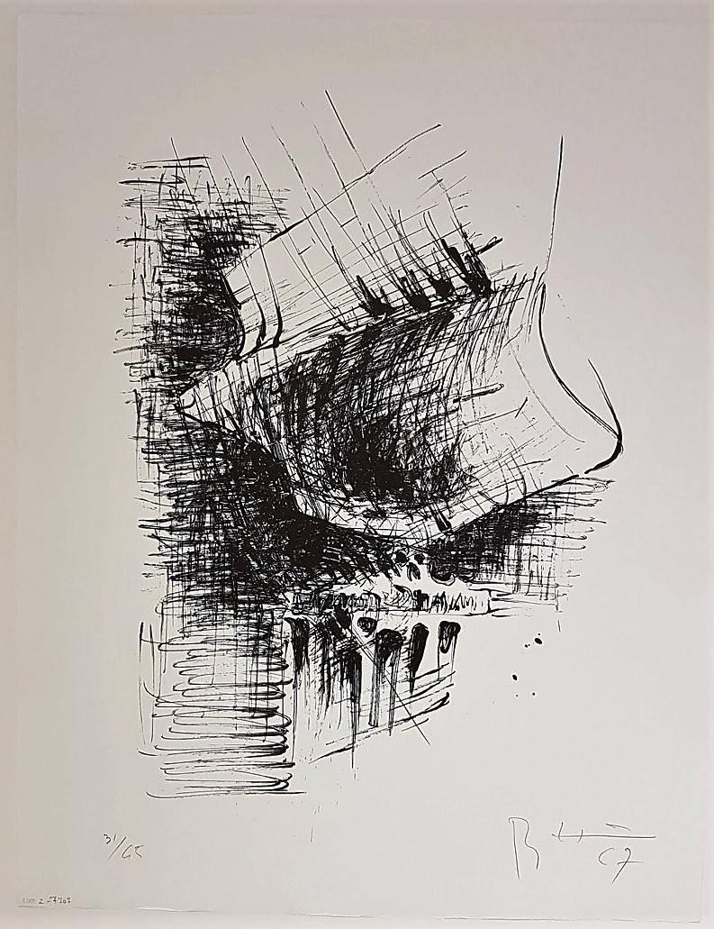 Abstraction gestuelle sans titre - Print de Bernhard Heiliger