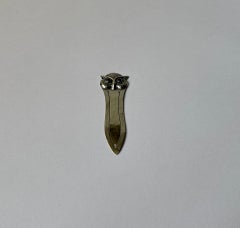 Bernhard Hertz - Marcapáginas de plata antigua - Búho con ojos verdes