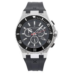 Bernhard H.Mayer Montre-bracelet pour homme en acier inoxydable noir et caoutchouc BH43T/CW 44 mm