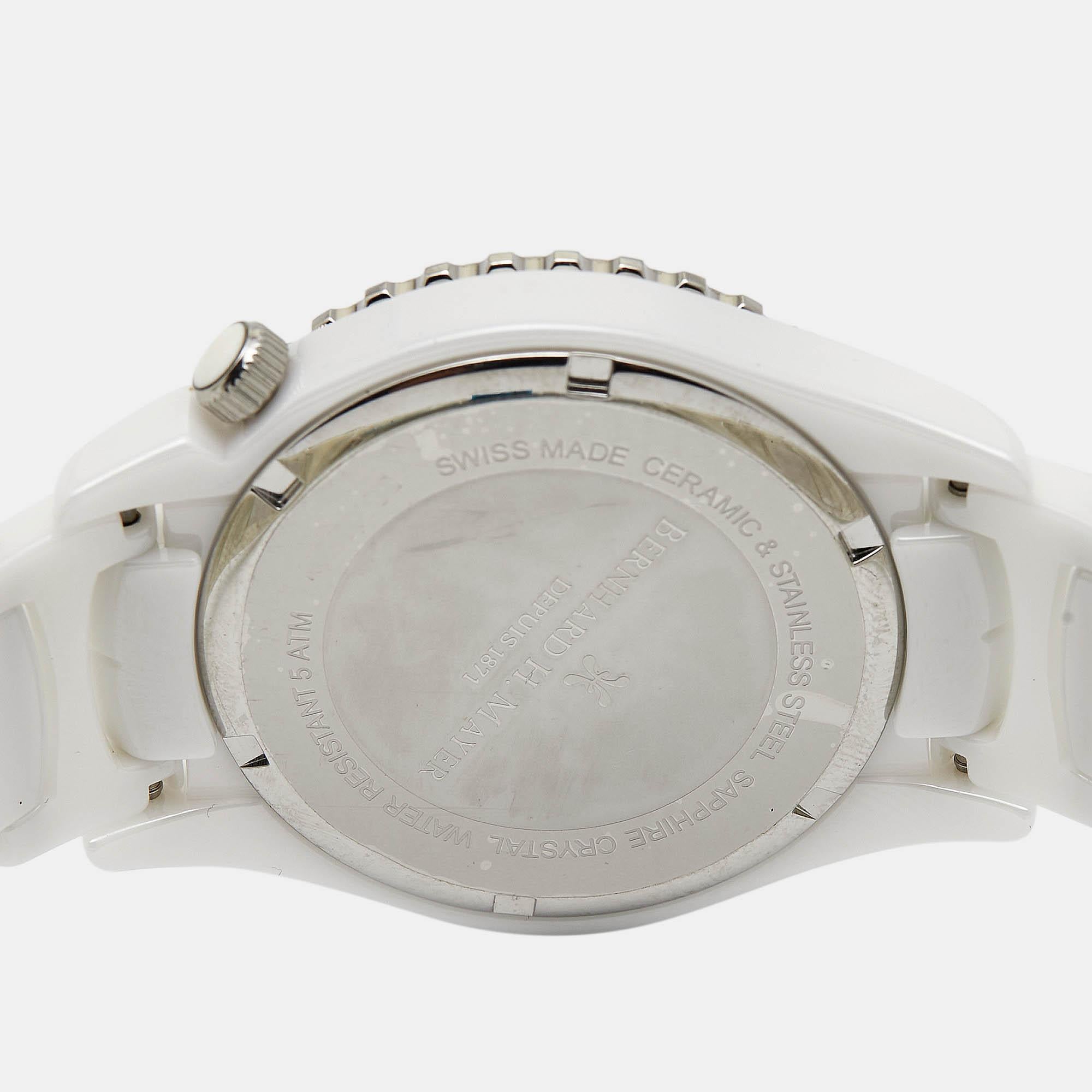 Bernhard H.Mayer White Ceramic La Vida B2416/CW Women's Wristwatch 38 mm 1