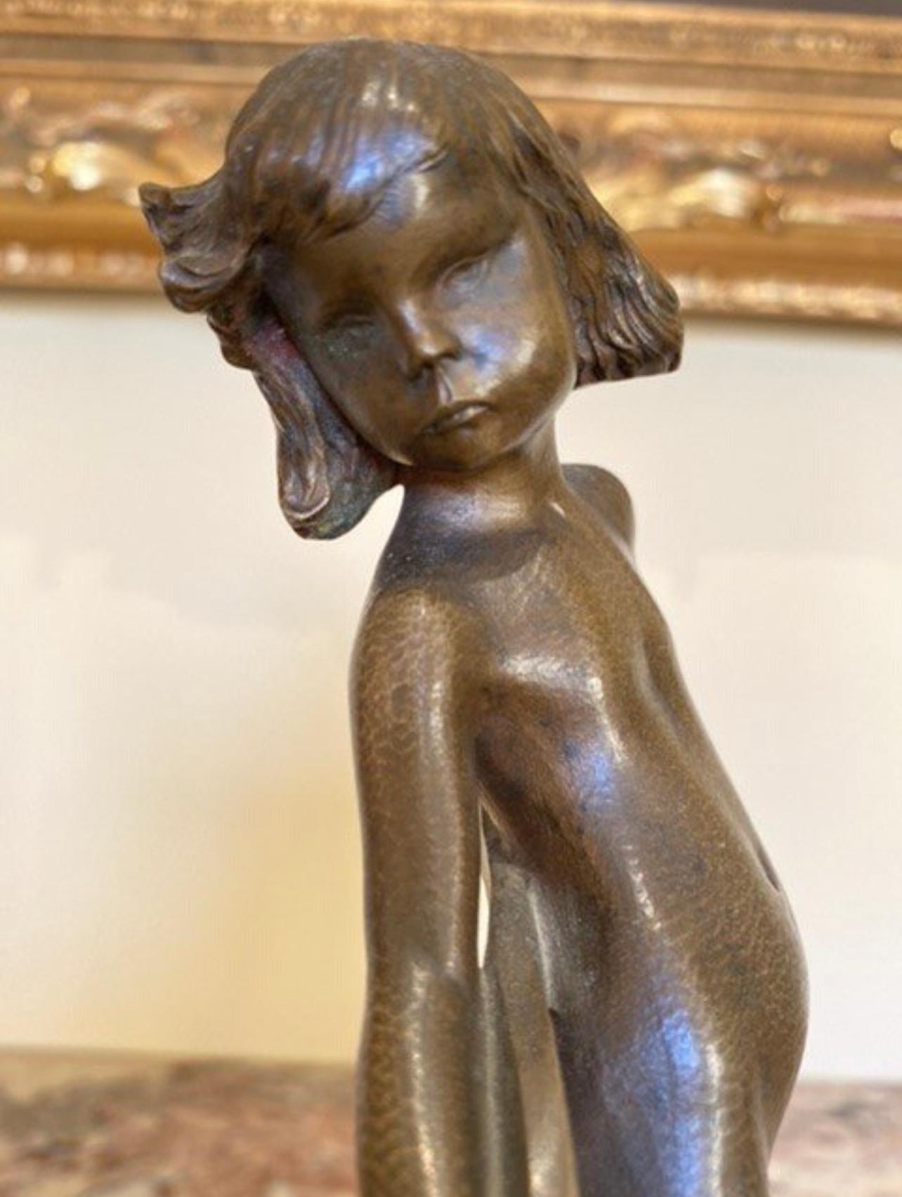 Bernhard Hoetger, Bronze, Junges Mdchen mit Creolen, 19. Jahrhundert 1