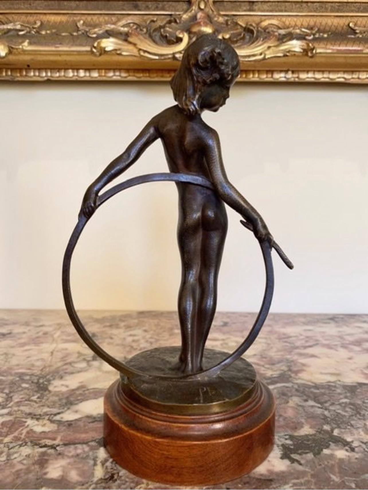Bernhard Hoetger, Bronze, Young Girl with a Hoop, 19th Century 3