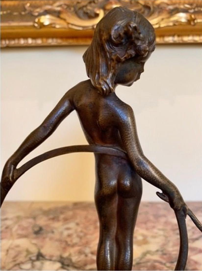 Bernhard Hoetger, Bronze, Young Girl with a Hoop, 19th Century 4