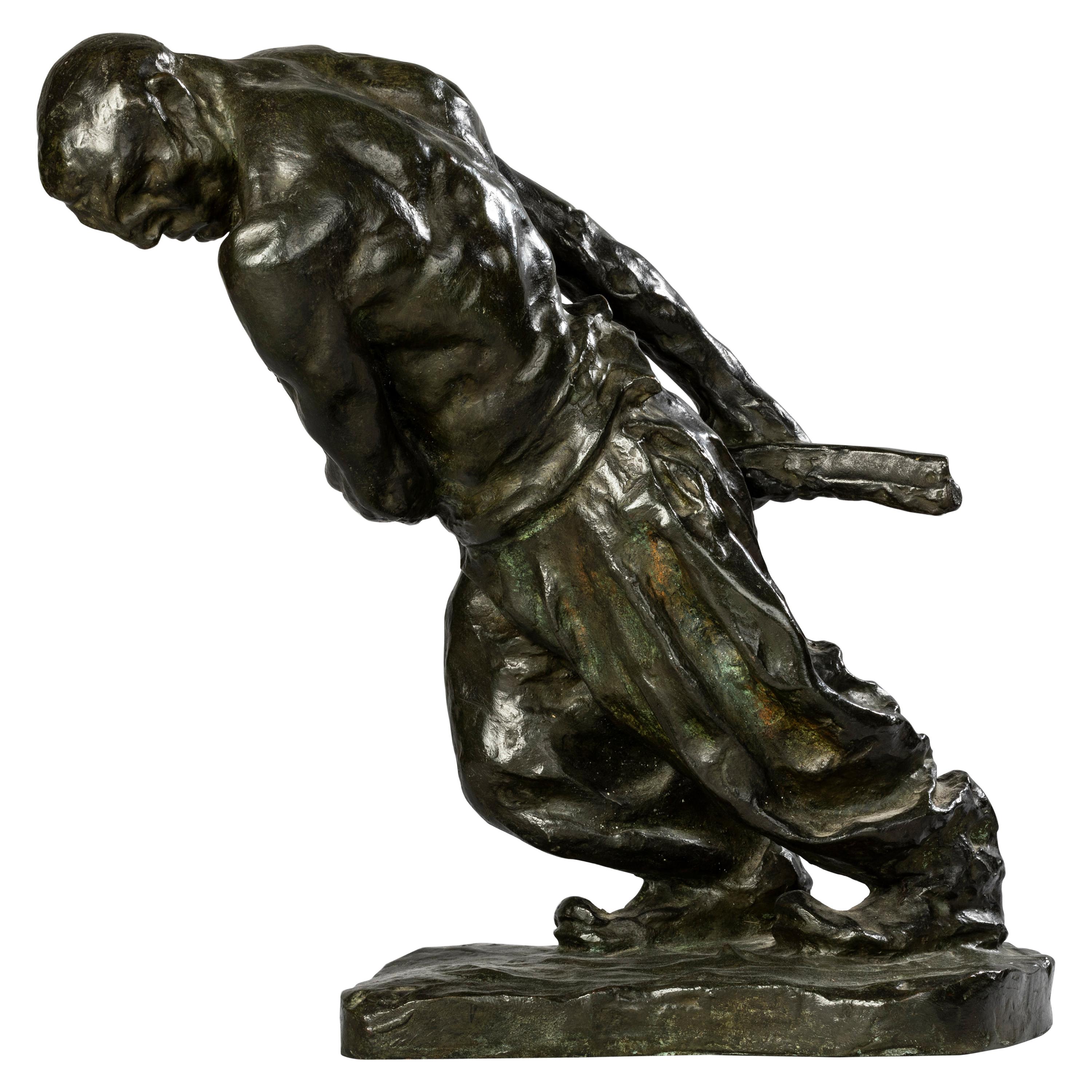 Bernhard Hoetger, "Le Haleur" The Puller, Bronze Sculpture, 19th Century For Sale