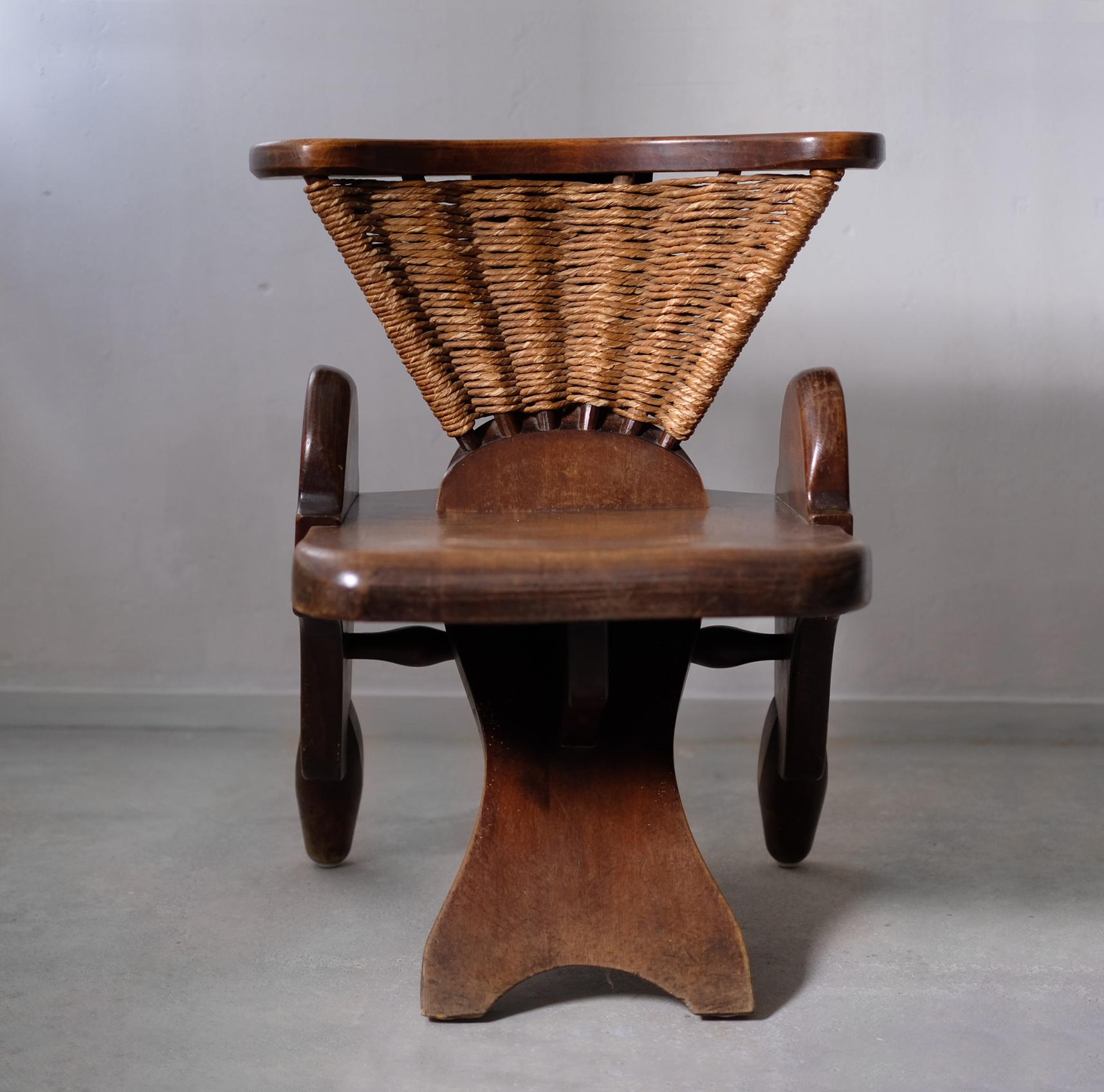 Travail du bois Chaise d'appoint Bernhard Hoetger en vente