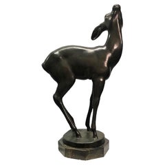 Bernhard Johannes Karl Butzke, Fawn, Jugenstil Bronze Sculpture, ca. 1930