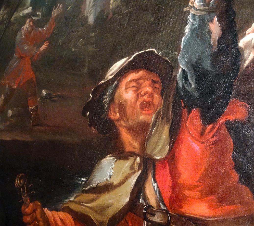 17th Century by Bernhard Keil Two blind figures helping each other Oil on canvas For Sale 7