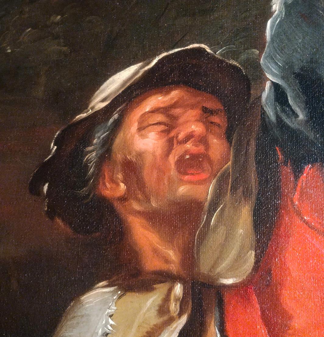 17th Century by Bernhard Keil Two blind figures helping each other Oil on canvas For Sale 8