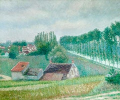 Bernardus Klene: „Le Canale a Moret“, impressionistisches Ölgemälde, Kanal in Landschaft