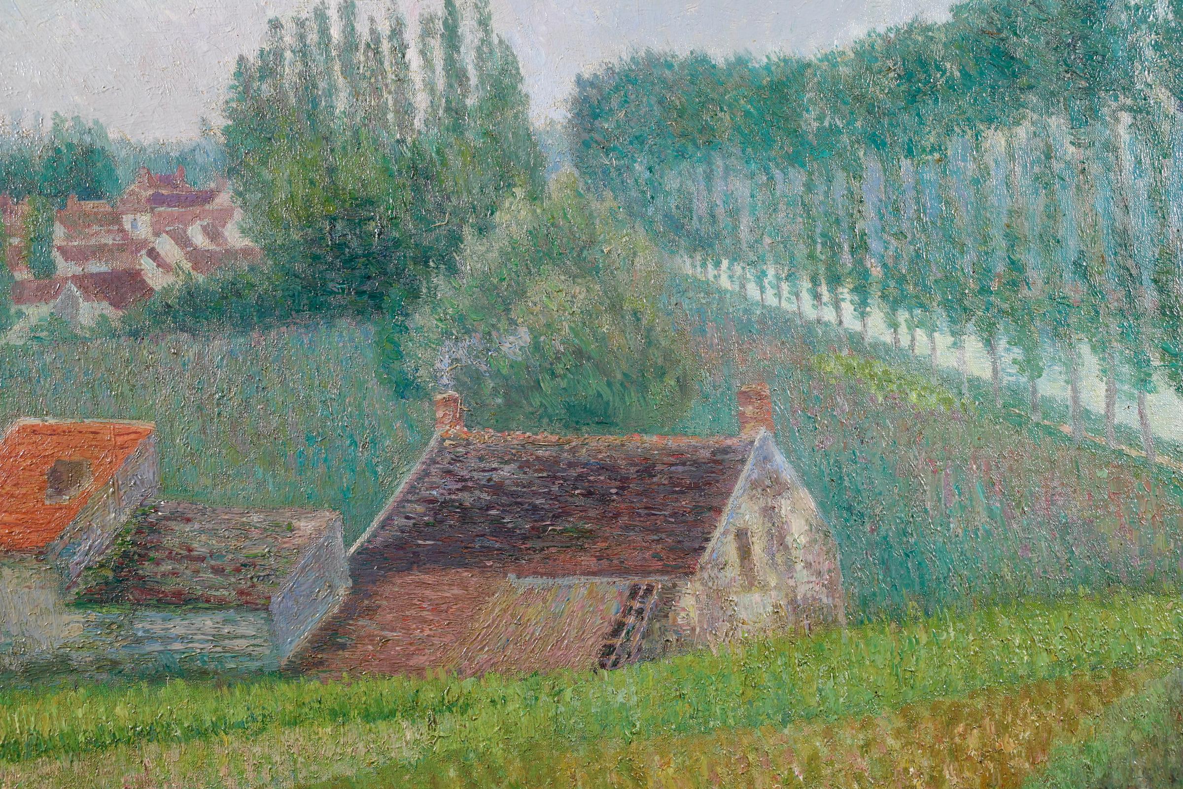 Le Canale a Moret - Impressionist Oil, Canal in Landscape by Bernardus Klene 2