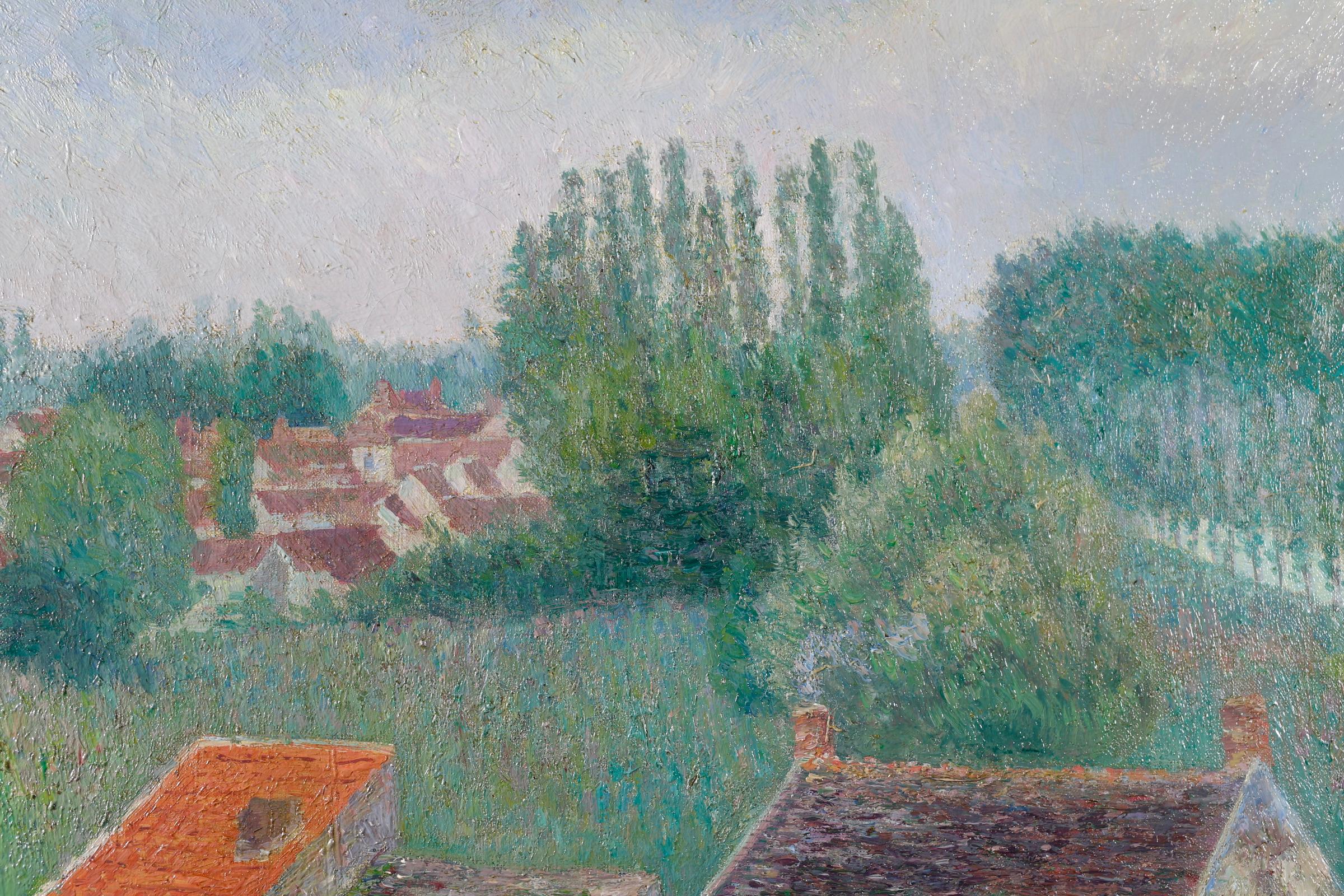 Le Canale a Moret - Impressionist Oil, Canal in Landscape by Bernardus Klene 7