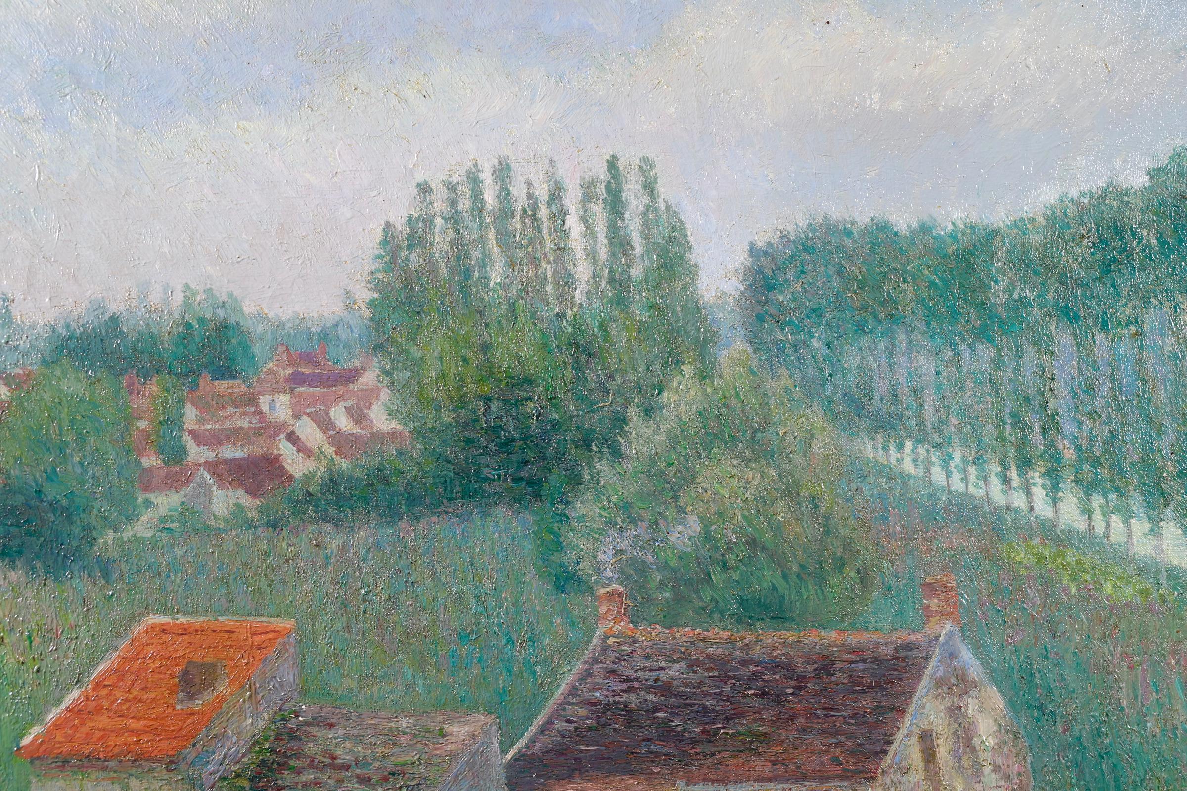 Le Canale a Moret - Impressionist Oil, Canal in Landscape by Bernardus Klene - Post-Impressionist Painting by Bernhard Klène