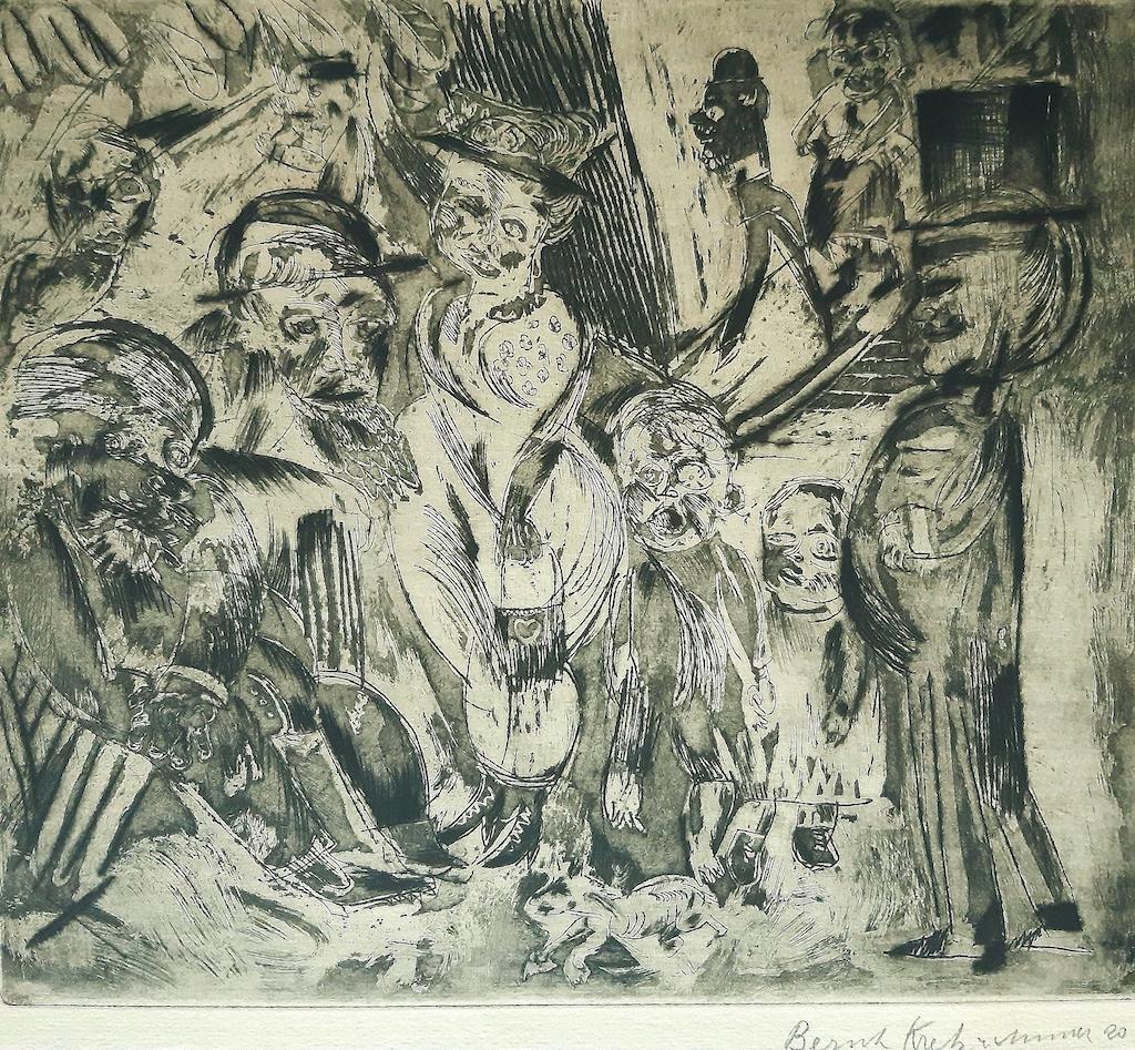 Der Spaziergang - Original Etching by Bernhard Kretzschmar - 1920 - Print by Bernard Kretzschmar