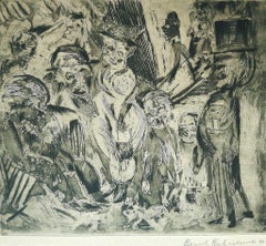 Der Spaziergang - Eau-forte originale de Bernhard Kretzschmar - 1920