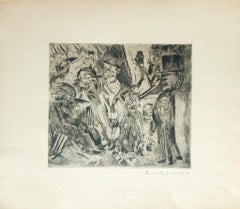 Der Spaziergang - Original Etching by Bernhard Kretzschmar - 1920