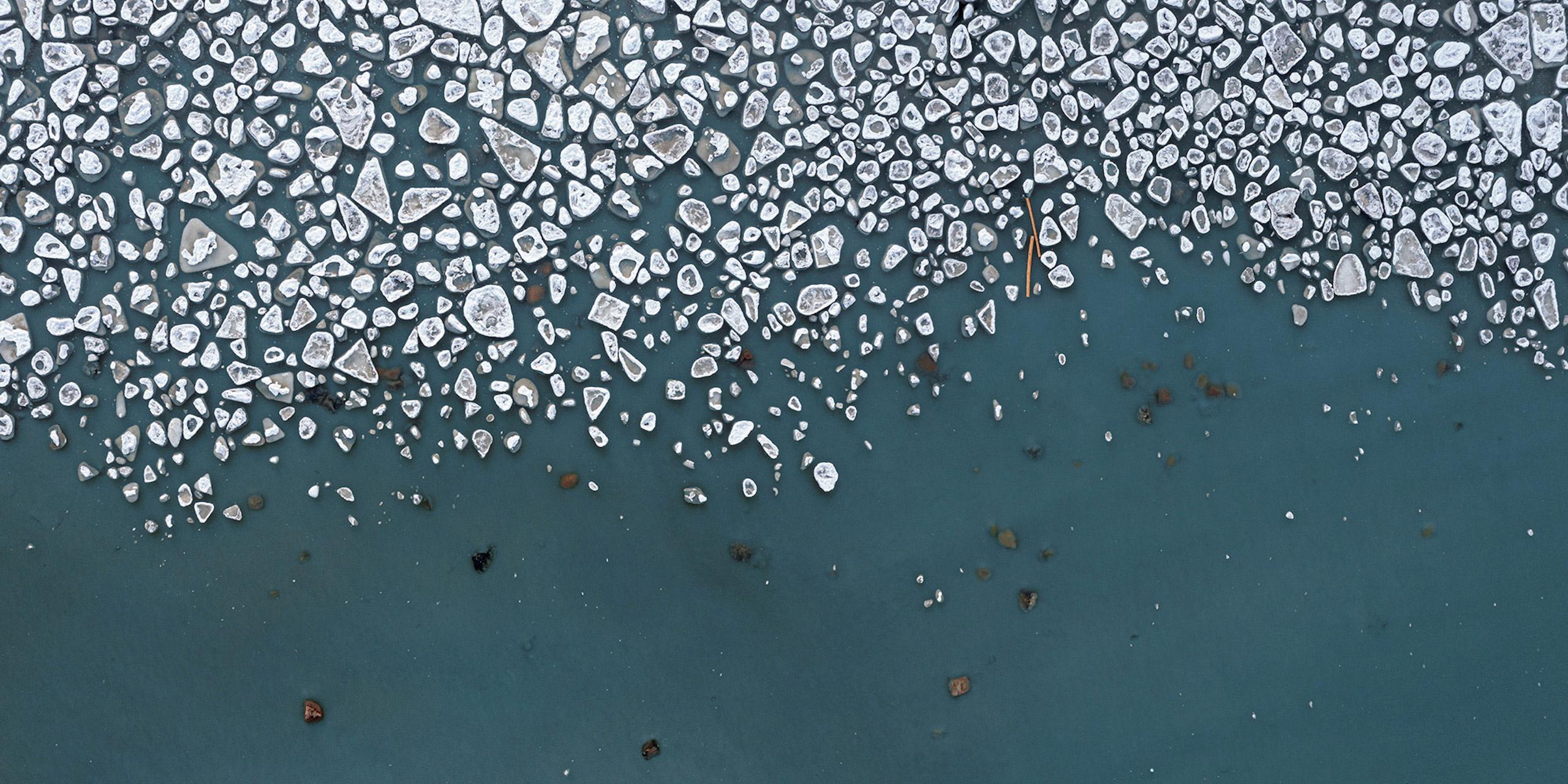 Baltic Ice, Kakumaee 003 by Bernhard Lang - Aerial photography, winter, blue