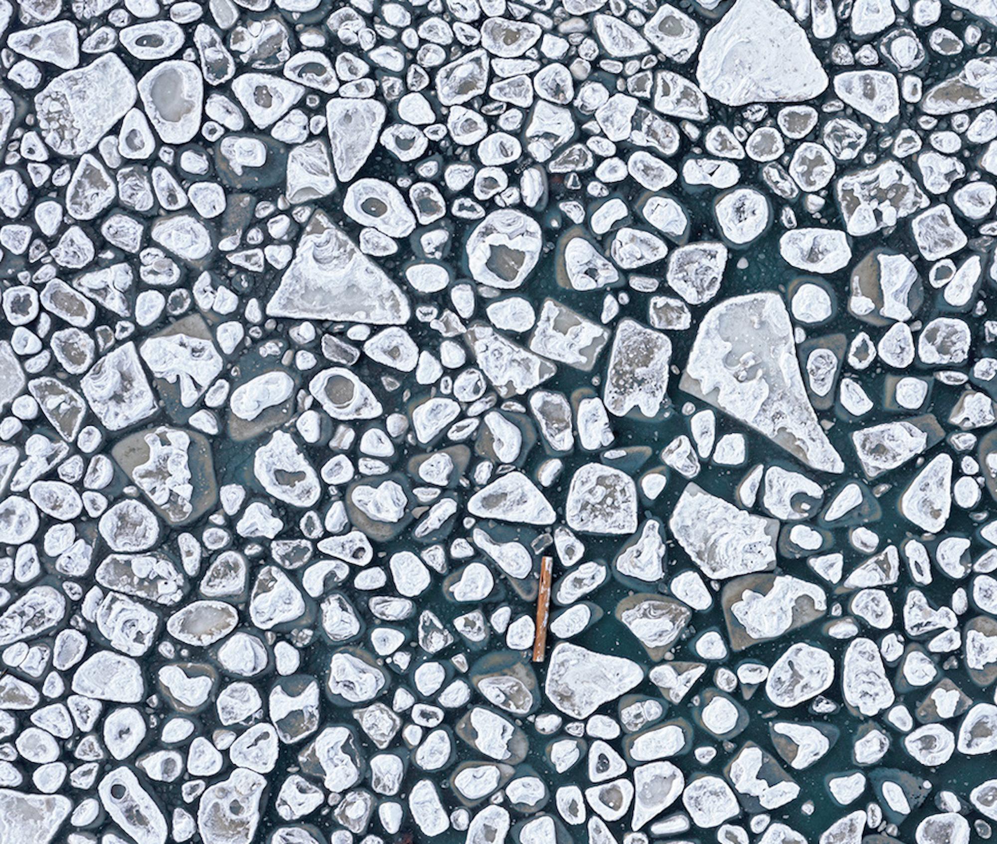 Baltic Ice, Kakumaee 004 by Bernhard Lang - Aerial photography, framed, winter For Sale 4