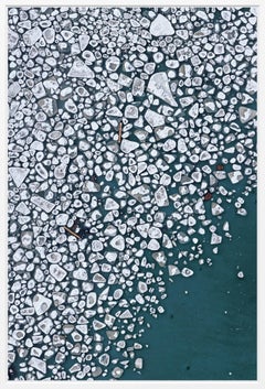 Baltic Ice, Kakumaee 004 von Bernhard Lang – Luftaufnahme, gerahmt, Winter