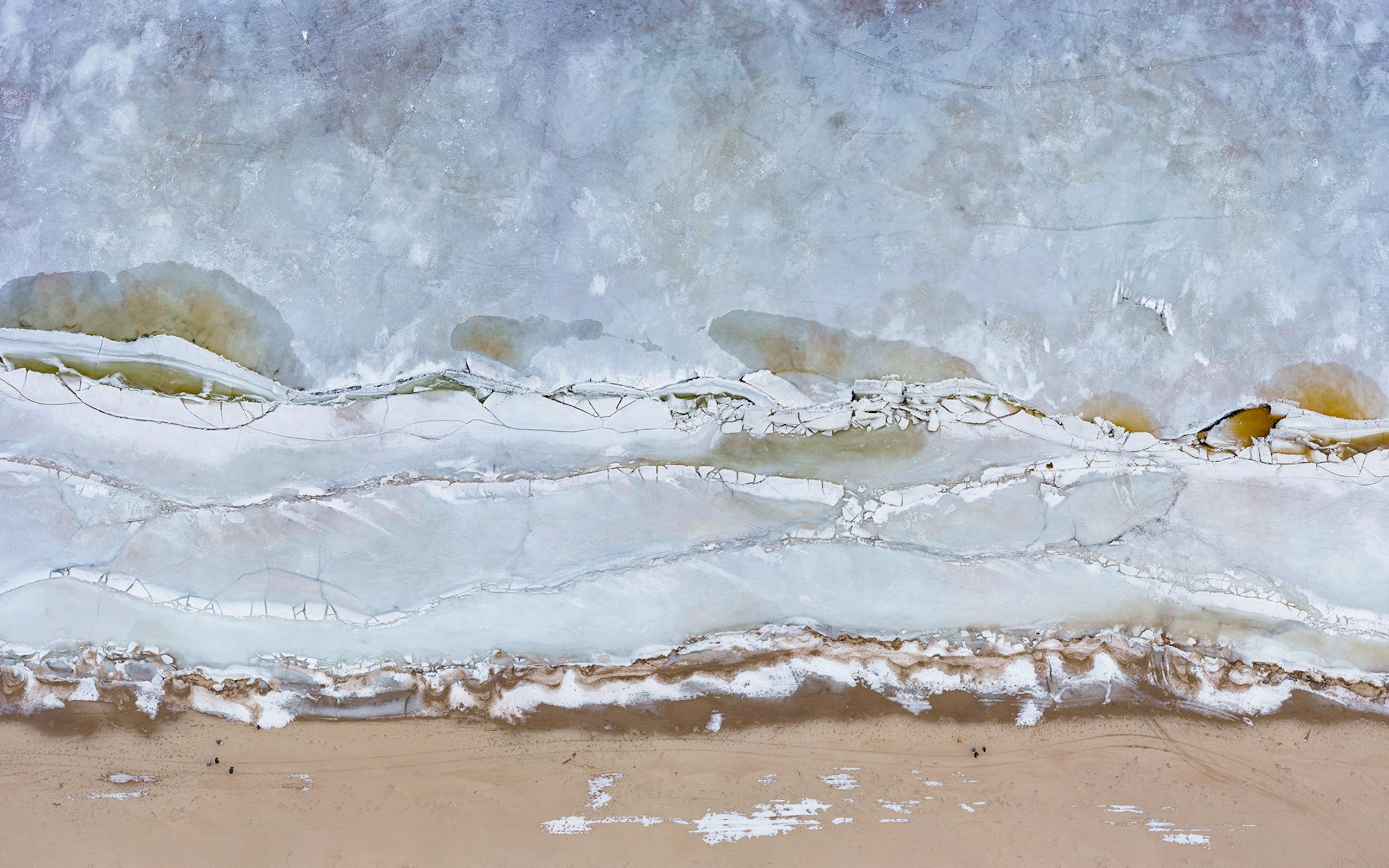 Baltic Ice, Peipsi Jaerv 014 by Bernhard Lang - Aerial photography, winter, blue