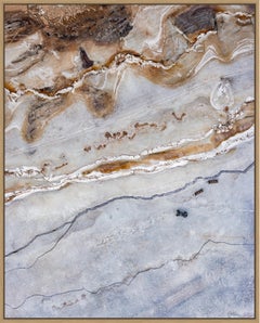 Baltic Ice, Peipsi Jaerv 016 von Bernhard Lang – Luftaufnahme, blau, gerahmt